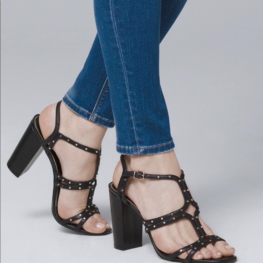 White House Black Market Studded Leather Heels